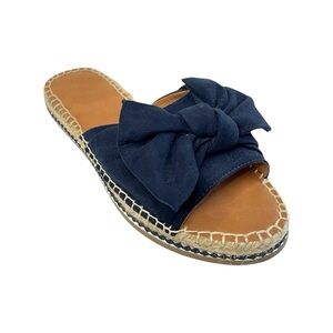 UNIVERSAL THREAD Navy Blue Bow Espadrille Slide Sandal, Size 8.5